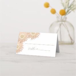 Boda de girasol moderno número de tabla Tarjeta de