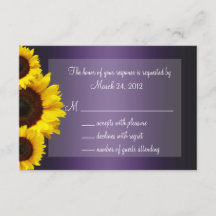 Boda de girasol morado y amarillo RSVP