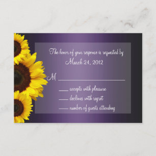 Boda de girasol morado y amarillo RSVP