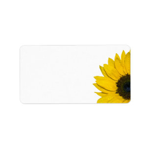 Boda de girasol o Etiquetas de direcciones en blan