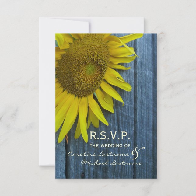 Boda de girasol RSVP (Anverso)