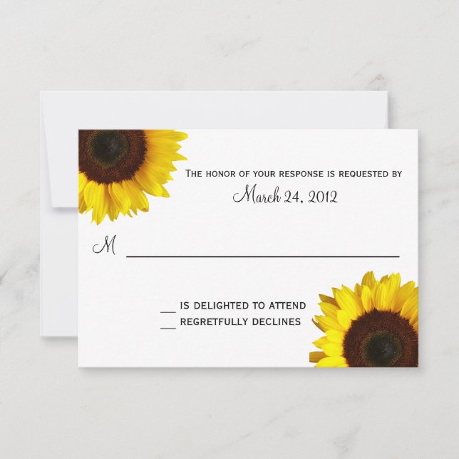 Boda de girasol RSVP (Anverso)