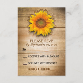 boda de girasol rural de madera rústica RSVP