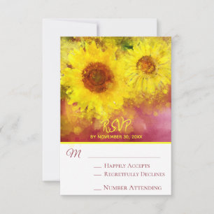 *~* Boda de girasol ruso de Borgoña RSVP
