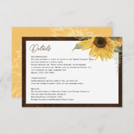 Boda de girasol ruso detalles tarjetas de recinto
