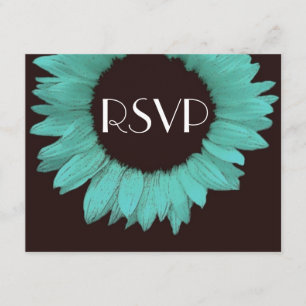 Boda de girasol turquesa y chocolate RSVP