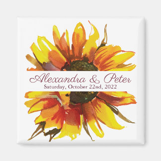 Boda de girasoles salve el imán de la fecha