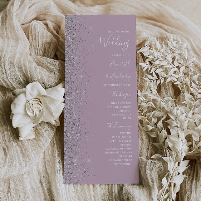 Boda de Glitter Plateado Lila Polvoriento Moderno (Subido por el creador)