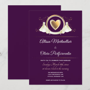 Boda de Gold Heart   Invitación a la boda