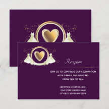 Boda de Gold Heart | Tarjeta de recepción