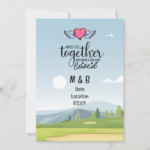 Boda de golf ahorra la invitación de fecha en curs