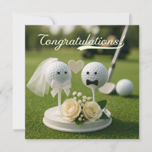 Boda de golf Felicidades con novia y novio
