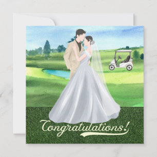 Boda de golf Felicidades con novia y novio