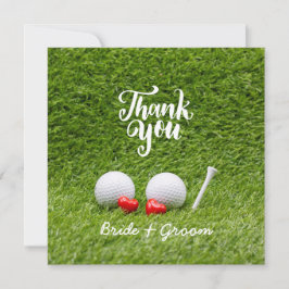Boda de golf Gracias carta con amor sobre el céspe