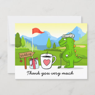 Boda de golf Gracias carta con golfista en verde