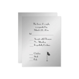 Boda de golf Tema Plata Menú RSVP