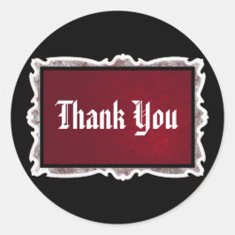 Boda de Gótico Rojo y Negro Gracias Pegatinas