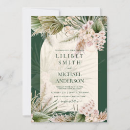 BODA de Grado BOHO Emerald Green Pampas