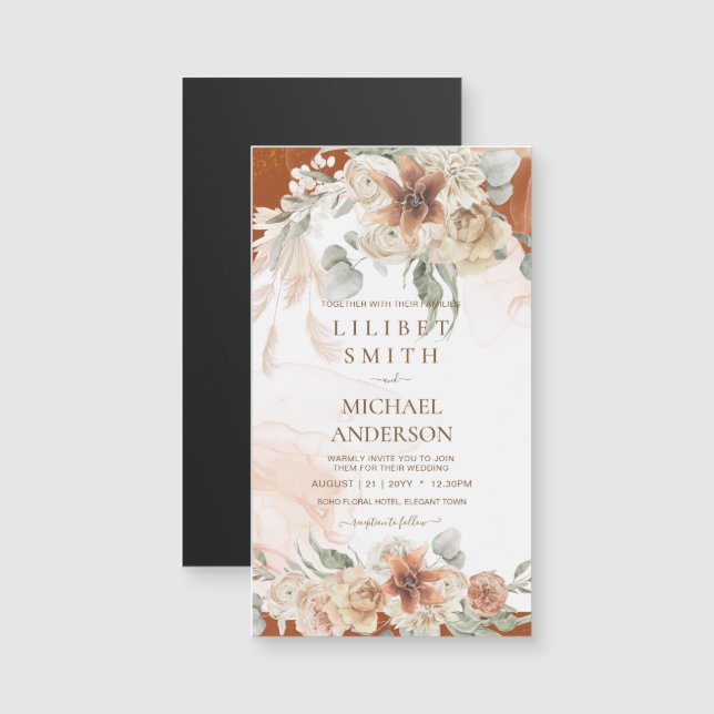 Boda de Grass de Terracotta Pampas (Anverso/Reverso)