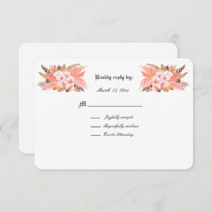 Boda de Grass Peach and Brown Pampas RSVP