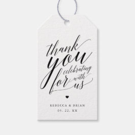 Boda de guión caligráfico Gracias etiqueta de rega