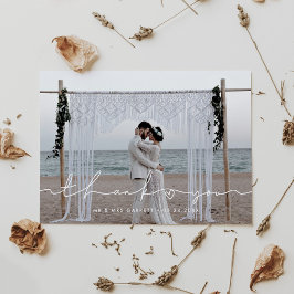 Boda de guión corto, tarjeta de agradecimiento