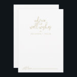 Boda de guión de afición de oro Tarjeta de consejo<br><div class="desc">Este boda de guion dorado y elegante es perfecto para un boda rústico. El diseño, sencillo y elegante, presenta una tipografía de escritura clásica y elegante en oro. Estas tarjetas son perfectas para un boda, una ducha de novia, una ducha de bebé, una fiesta de graduación y más. Personalice las...</div>