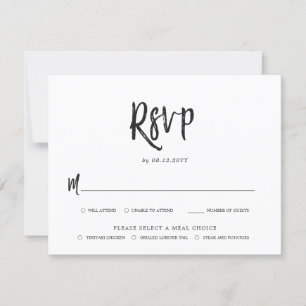 Boda de guión de baile Elección de la comida RSVP
