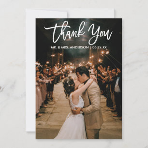 Boda de guión de pincel Foto moderna Tarjeta de ag