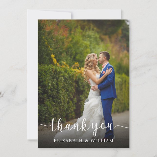 Boda de guión elegante | Tarjeta de agradecimiento (Anverso)