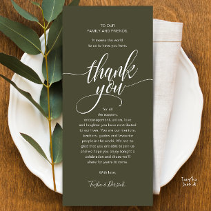 Boda De Guión Moderno Cena De Invitados Tarjeta De