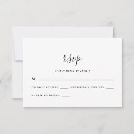 Boda de guión moderno Rsvp Blanco y negro