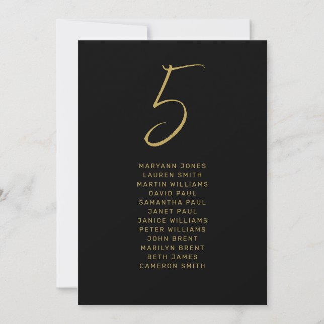Boda de guiones con letras de oro negro moderno (Anverso)