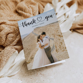 Boda de guiones de corazón simple plegado Tarjetas