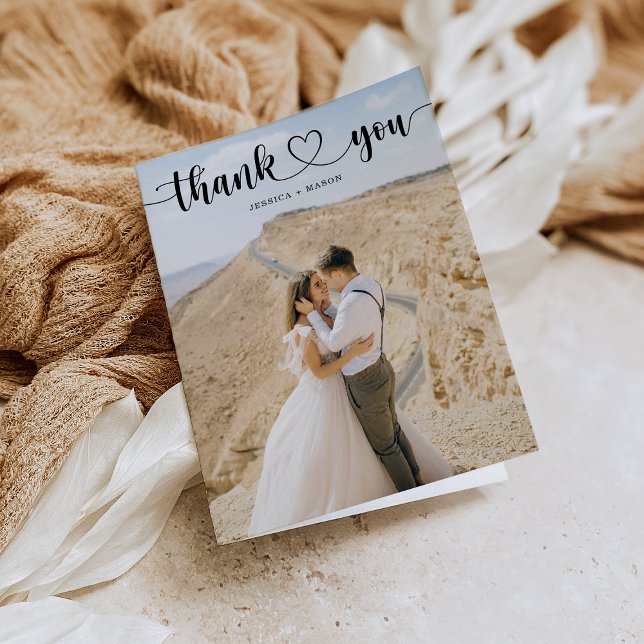 Boda de guiones de corazón simple plegado Tarjetas (Subido por el creador)
