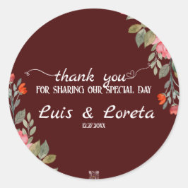 Boda de guiones Gracias Pegatina