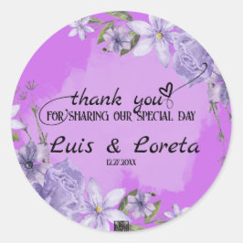 Boda de guiones Gracias Pegatina