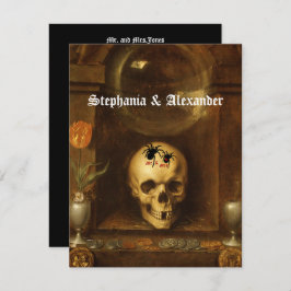 Boda de Halloween, Gótico, cráneo, invitación Pers