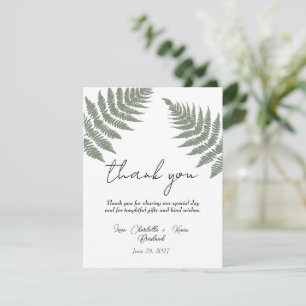 Boda de helechos verde bosque Agradecimiento