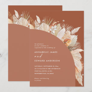 Boda de hierba de terracota bohemia moderna pampas