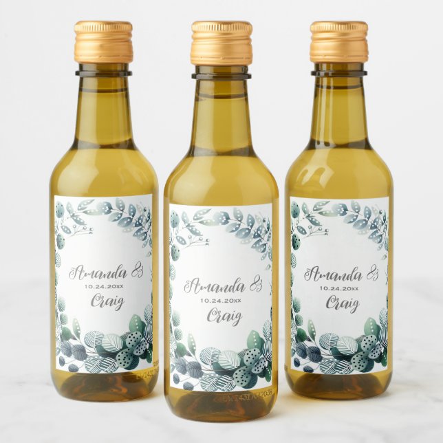 Boda de Hoja Botánica de Eucalipto (Botellas)