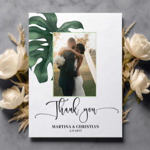 Boda de hoja de Monstera presupuesto Gracias tarje