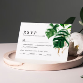 Boda de hojas de palmera tropical RSVP