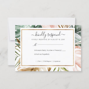 Boda de hojas tropicales RSVP