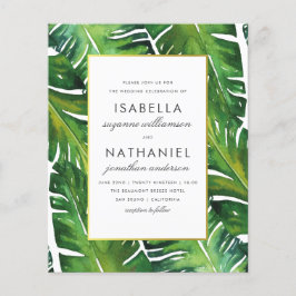 Boda de hojas tropicales verdes ecológicas moderna