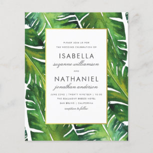 Boda de hojas tropicales verdes ecológicas moderna