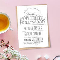 Boda de Hollywood | Invitación estilizada a la lín