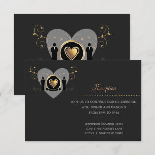 Boda de hombre con corazón de oro Tarjeta de rec