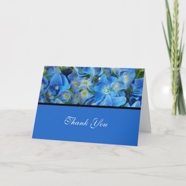 boda de hortensia azul, tarjeta de agradecimiento (Anverso)