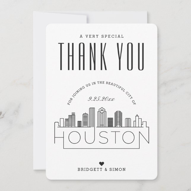Boda de Houston | Gracias + Tarjeta fotográfica (Anverso)